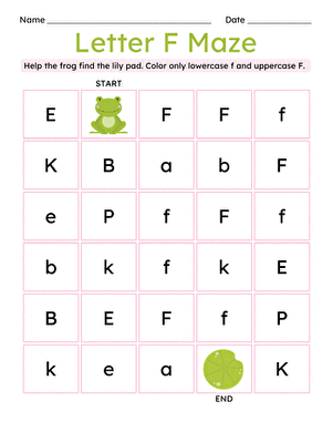 Letter F Maze