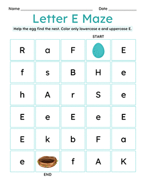 Letter E Maze