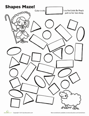 Little Bo Peep Shape Maze