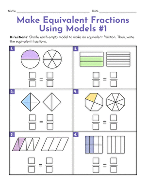 Make Equivalent Fractions Using Models #1