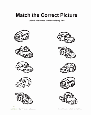 Matching Game for Car Kids