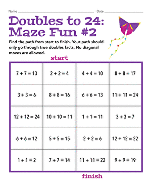 Doubles to 24: Maze Fun #2