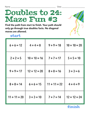 Doubles to 24: Maze Fun #3