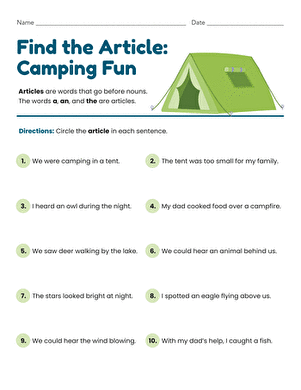 Find the Article: Camping Fun