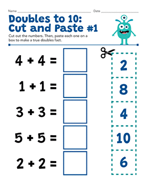 Doubles to 10: Cut and Paste #1