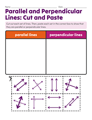Parallel and Perpendicular Lines: Cut and Paste