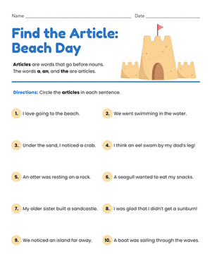 Find the Article: Beach Day