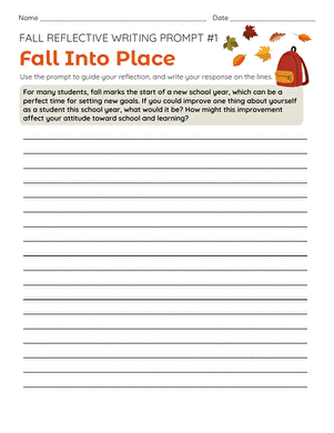 Fall Reflective Writing Prompt #1: Fall Into Place