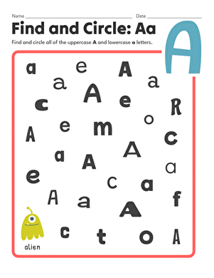 Find and Circle: Aa