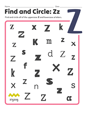 Find and Circle: Zz