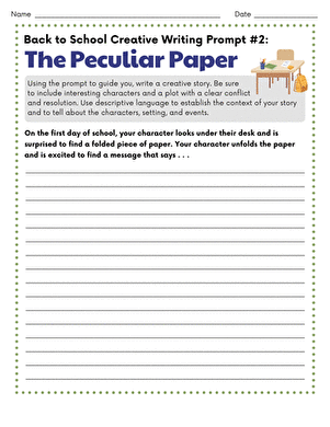 Back to School Creative Writing Prompt #2: The Peculiar Paper