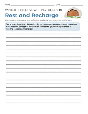 Winter Reflective Writing Prompt #1: Rest and Recharge