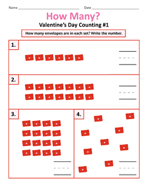 How Many? Valentine's Day Counting #1