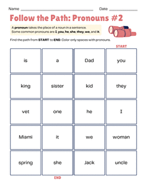 Follow the Path: Pronouns #2