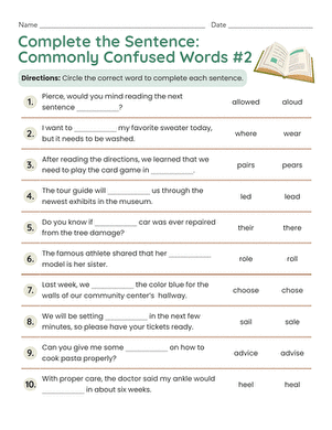 Complete the Sentence: Commonly Confused Words #2