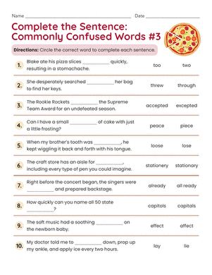 Complete the Sentence: Commonly Confused Words #3