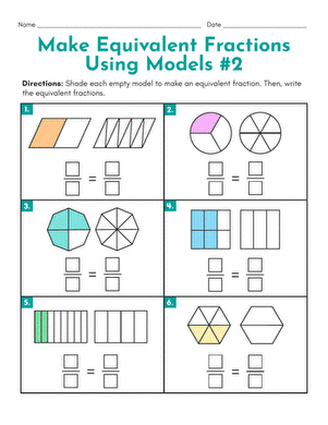 Make Equivalent Fractions Using Models #2