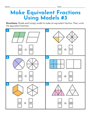 Make Equivalent Fractions Using Models #3