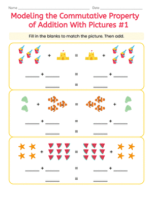Modeling the Commutative Property of Addition With Pictures #1