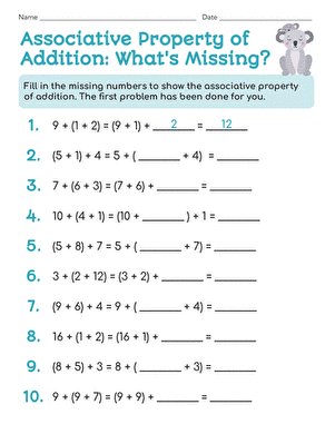 Associative Property of Addition: What's Missing?