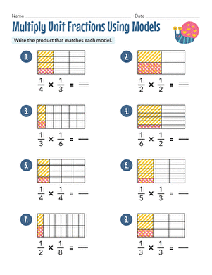 Multiply Unit Fractions Using Models