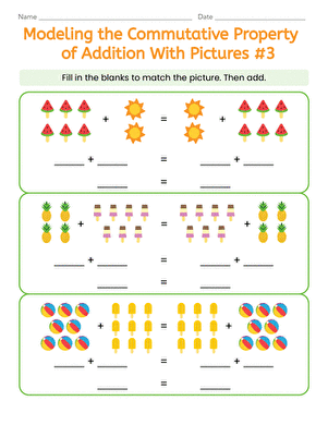 Modeling the Commutative Property of Addition With Pictures #3