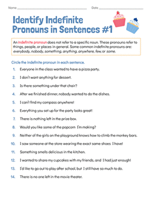 Identify Indefinite Pronouns in Sentences #1