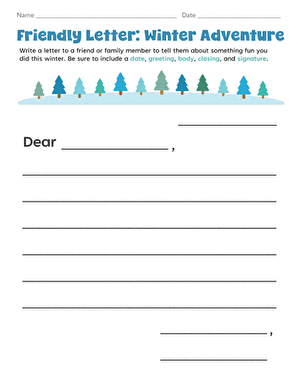 Friendly Letter: Winter Adventure