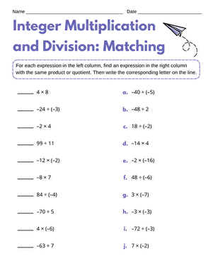 Integer Multiplication and Division: Matching