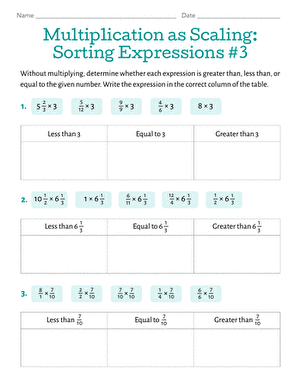 Multiplication as Scaling: Sorting Expressions #3