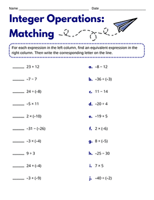 Integer Operations: Matching