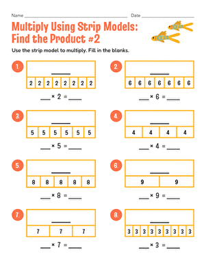Multiply Using Strip Models: Find the Product #2