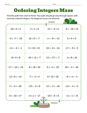 Ordering Integers Maze