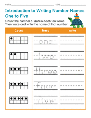 Introduction to Writing Number Names: One to Five