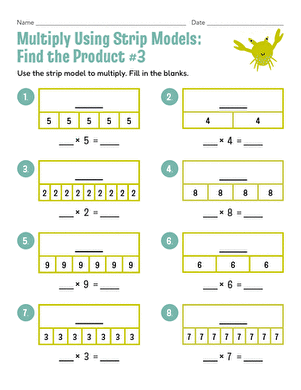 Multiply Using Strip Models: Find the Product #3