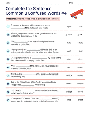 Complete the Sentence: Commonly Confused Words #4