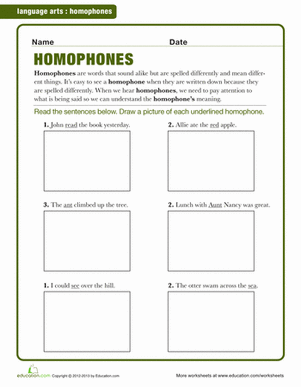 Drawing Homophones