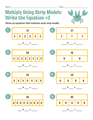 Multiply Using Strip Models: Write the Equation #2