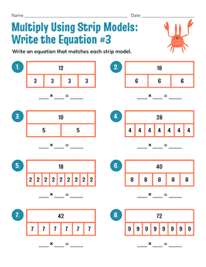 Multiply Using Strip Models: Write the Equation #3