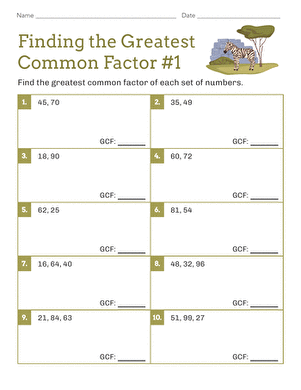 Finding the Greatest Common Factor #1 | Interactive Worksheet ...