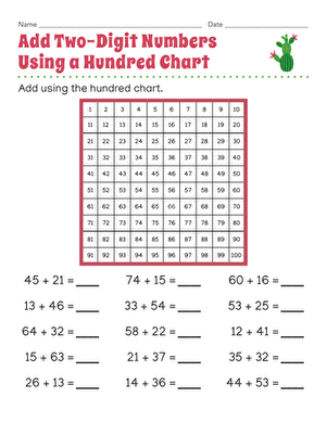 Add Two-Digit Numbers Using a Hundred Chart
