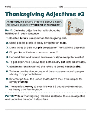 Thanksgiving Adjectives #3
