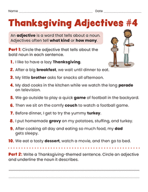 Thanksgiving Adjectives #4