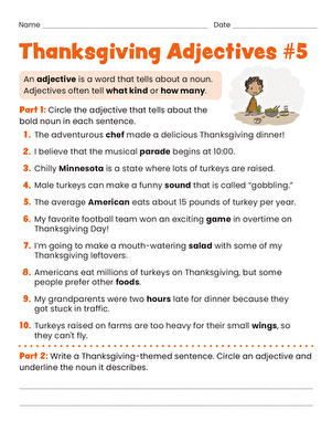 Thanksgiving Adjectives #5