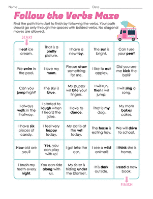 Follow the Verbs Maze