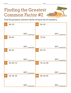 Finding the Greatest Common Factor #2