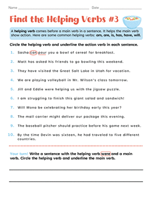 Find the Helping Verbs #3