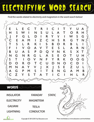 Electricity Word Search