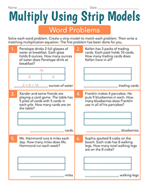 Multiply Using Strip Models: Word Problems