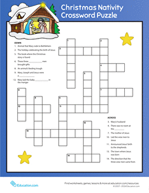 Christmas Nativity Crossword Puzzle
